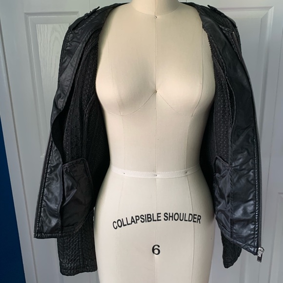 Black Faux Leather Intricate Surface Details - Picture 3 of 6